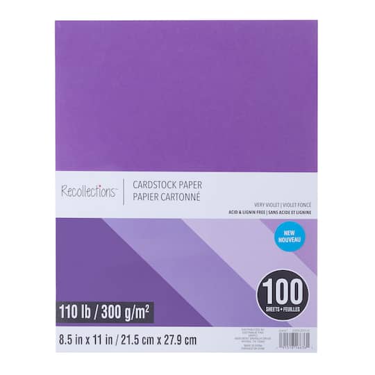 Recollections 8.5 x 11 100 Sheets Very Violet Cardstock Paper - Each